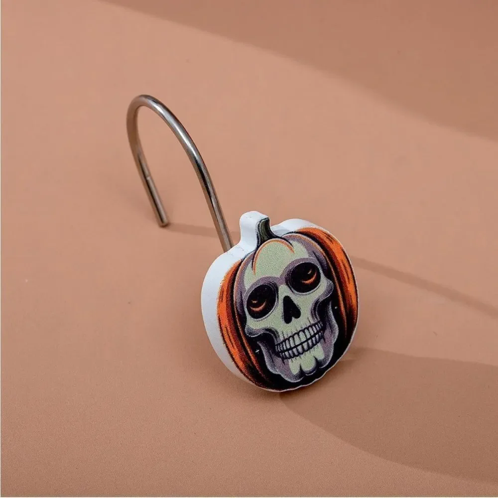 Halloween Shower Curtain Hooks- Set of 12, Perfect for Bathroom